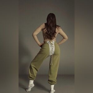 Samaria Leah Olive Lace-Up Joggers